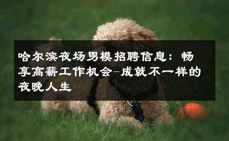 哈尔滨夜场男模招聘信息：畅享高薪工作机会-成就不一样的夜晚人生 