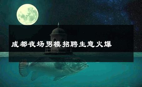 成都夜场男模招聘生意火爆 
