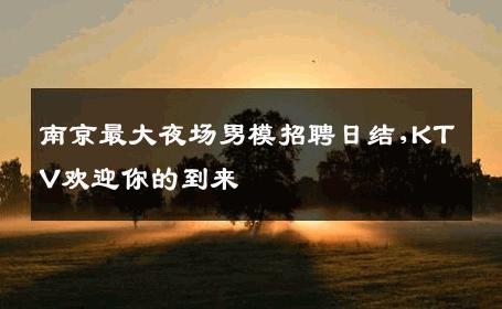 南京最大夜场男模招聘日结,KTV欢迎你的到来 