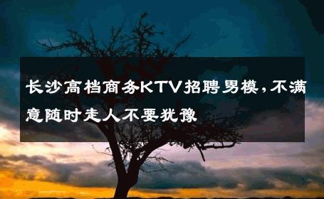 长沙高档商务KTV招聘男模,不满意随时走人不要犹豫 