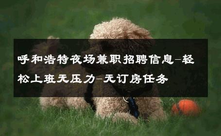 呼和浩特夜场兼职招聘信息-轻松上班无压力-无订房任务 