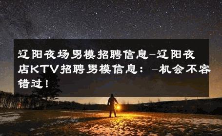 辽阳夜场男模招聘信息-辽阳夜店KTV招聘男模信息：-机会不容错过！ 