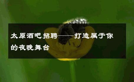 太原酒吧招聘——打造属于你的夜晚舞台 