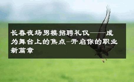 长春夜场男模招聘礼仪——成为舞台上的焦点-开启你的职业新篇章 