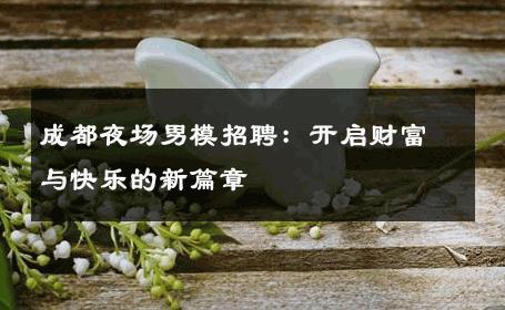 成都夜场男模招聘：开启财富与快乐的新篇章 