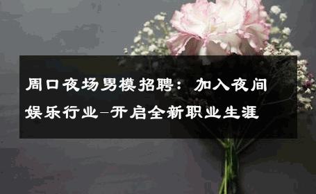周口夜场男模招聘：加入夜间娱乐行业-开启全新职业生涯 