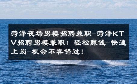 菏泽夜场男模招聘兼职-菏泽KTV招聘男模兼职：轻松赚钱-快速上岗-机会不容错过！ 