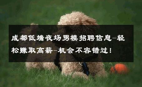 成都低端夜场男模招聘信息-轻松赚取高薪-机会不容错过！ 