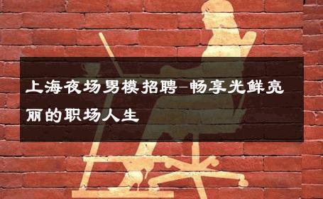 上海夜场男模招聘-畅享光鲜亮丽的职场人生 