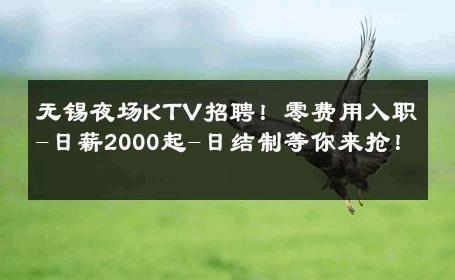 无锡夜场KTV招聘！零费用入职-日薪2000起-日结制等你来抢！ 