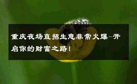 重庆夜场直招生意非常火爆-开启你的财富之路！ 