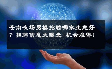 苍南夜场男模招聘哪家生意好？招聘信息大曝光-机会难得！ 