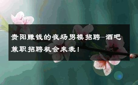 贵阳赚钱的夜场男模招聘-酒吧兼职招聘机会来袭！ 