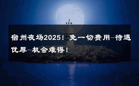 宿州夜场2025！免一切费用-待遇优厚-机会难得！ 