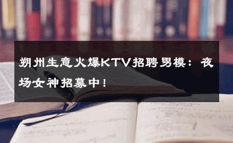 朔州生意火爆KTV招聘男模：夜场女神招募中！ 