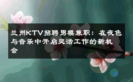 兰州KTV招聘男模兼职：在夜色与音乐中开启灵活工作的新机会 
