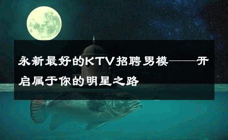 永新最好的KTV招聘男模——开启属于你的明星之路 