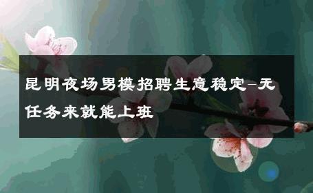 昆明夜场男模招聘生意稳定-无任务来就能上班 
