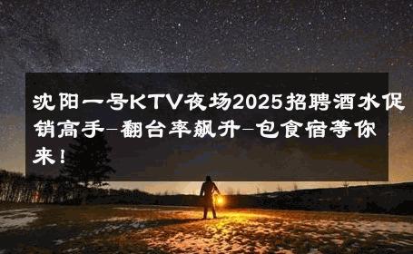 沈阳一号KTV夜场2025招聘酒水促销高手-翻台率飙升-包食宿等你来！ 