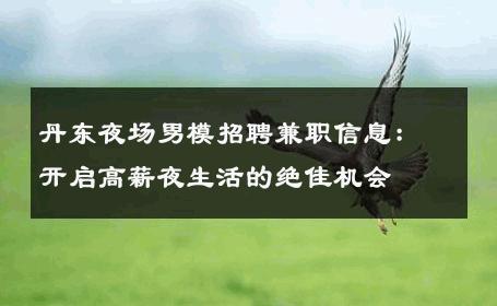 丹东夜场男模招聘兼职信息：开启高薪夜生活的绝佳机会 
