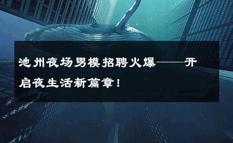 池州夜场男模招聘火爆——开启夜生活新篇章！ 