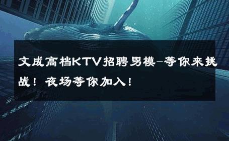 文成高档KTV招聘男模-等你来挑战！夜场等你加入！ 