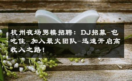 杭州夜场男模招聘：DJ招募-包吃住-加入最火团队-迅速开启高收入之路！ 