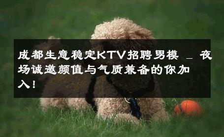 成都生意稳定KTV招聘男模 _ 夜场诚邀颜值与气质兼备的你加入！ 