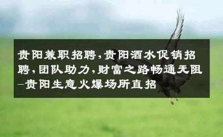 贵阳兼职招聘,贵阳酒水促销招聘,团队助力,财富之路畅通无阻-贵阳生意火爆场所直招