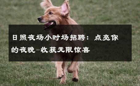日照夜场小时场招聘：点亮你的夜晚-收获无限惊喜 