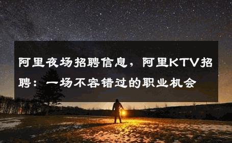 阿里夜场招聘信息，阿里KTV招聘：一场不容错过的职业机会