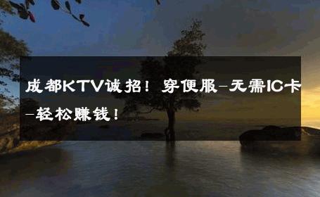 成都KTV诚招！穿便服-无需IC卡-轻松赚钱！ 