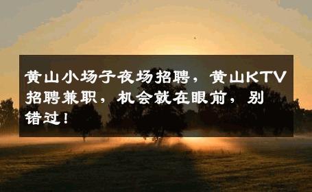 黄山小场子夜场招聘，黄山KTV招聘兼职，机会就在眼前，别错过！