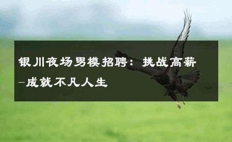 银川夜场男模招聘：挑战高薪-成就不凡人生 