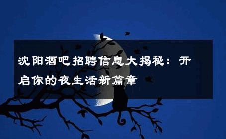 沈阳酒吧招聘信息大揭秘：开启你的夜生活新篇章 