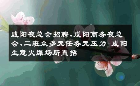 咸阳夜总会招聘,咸阳商务夜总会,二班众多无任务无压力-咸阳生意火爆场所直招