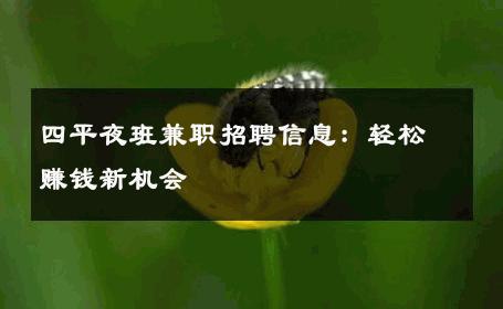四平夜班兼职招聘信息：轻松赚钱新机会 