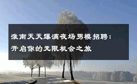 淮南天天爆满夜场男模招聘：开启你的无限机会之旅 