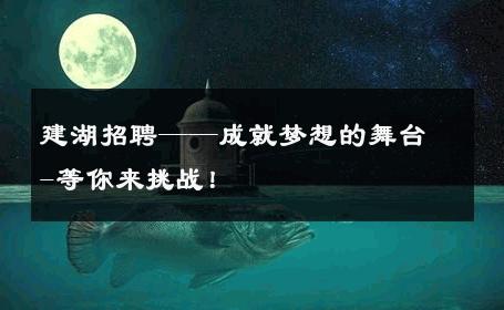 建湖招聘——成就梦想的舞台-等你来挑战！ 