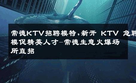 常德KTV招聘模特,新开 KTV 急聘模促精英人才-常德生意火爆场所直招