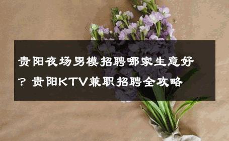 贵阳夜场男模招聘哪家生意好？贵阳KTV兼职招聘全攻略 
