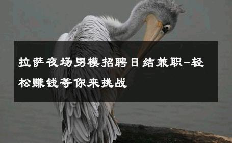 拉萨夜场男模招聘日结兼职-轻松赚钱等你来挑战 