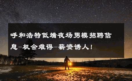 呼和浩特低端夜场男模招聘信息-机会难得-薪资诱人！ 