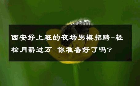 西安好上班的夜场男模招聘-轻松月薪过万-你准备好了吗？ 