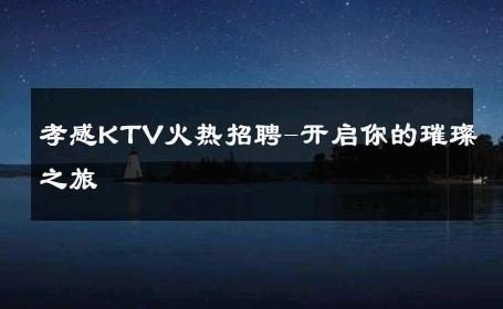 孝感KTV火热招聘-开启你的璀璨之旅 