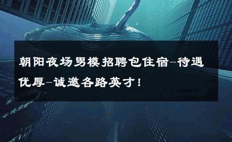 朝阳夜场男模招聘包住宿-待遇优厚-诚邀各路英才！ 