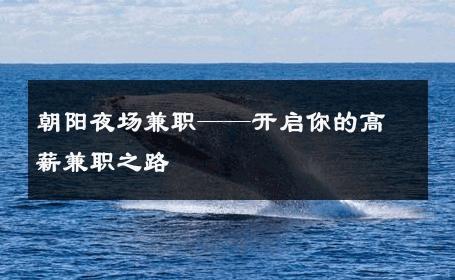 朝阳夜场兼职——开启你的高薪兼职之路 