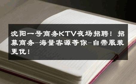 沈阳一号商务KTV夜场招聘！招募商务-海量客源等你-自带服装更优！ 