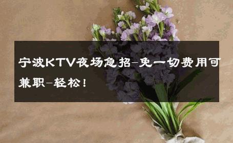宁波KTV夜场急招-免一切费用可兼职-轻松！ 