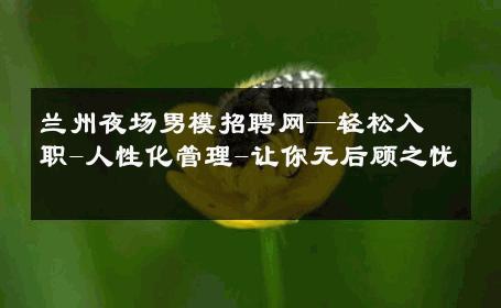 兰州夜场男模招聘网—轻松入职-人性化管理-让你无后顾之忧 